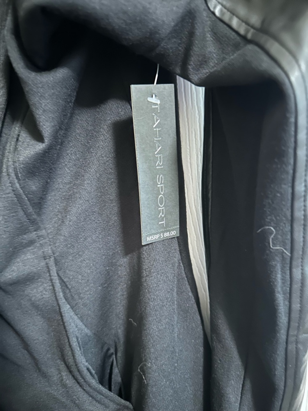 JACKET BY TAHARI Sport Women's Long Sleeve Faux Leather Size S NWT MSRP $ 88 - Picture 4 of 8